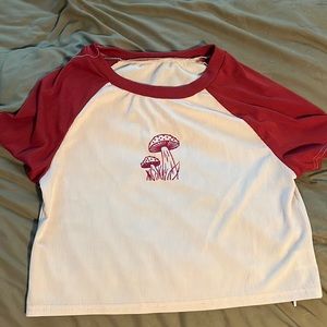 Mushroom cropped Tee. Size small fits like a medium